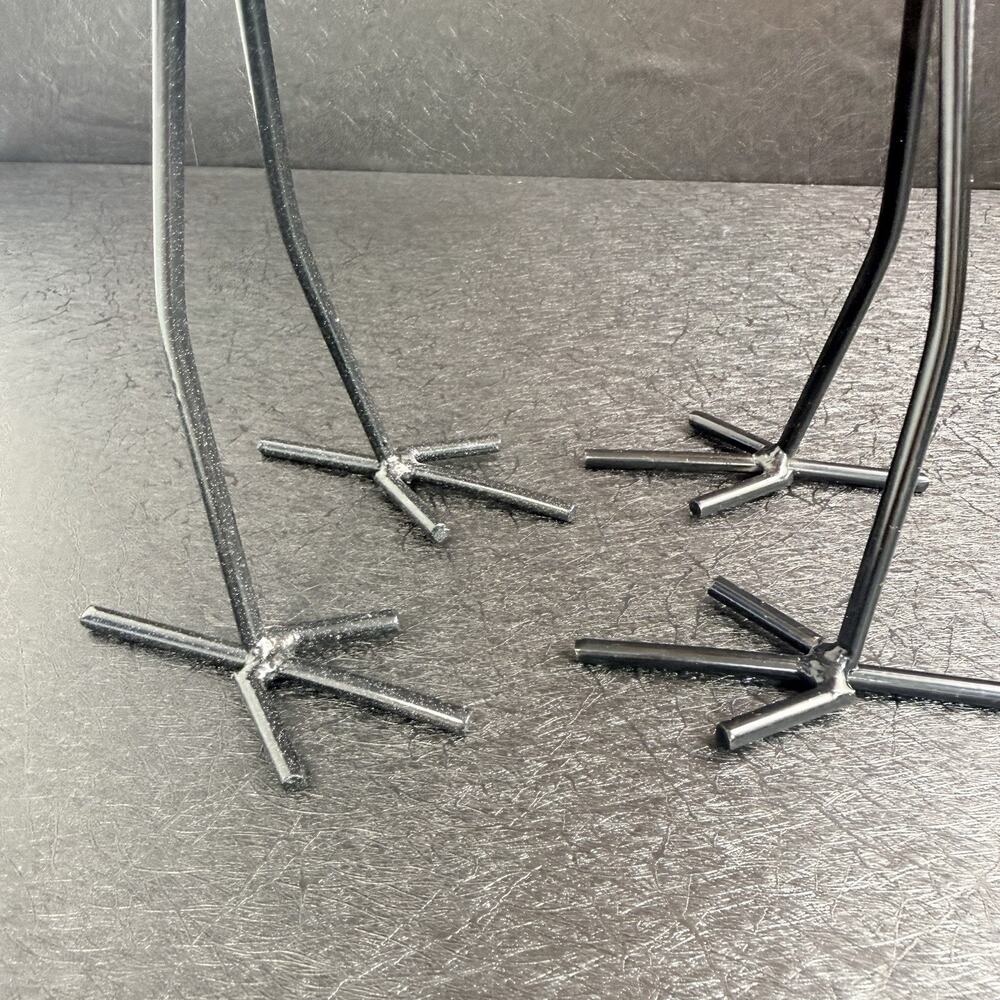 BIRDS Style Hand-Blown Glass Birds Figurines Tall Metal Legs (set/2 birds) - Picture 8 of 16